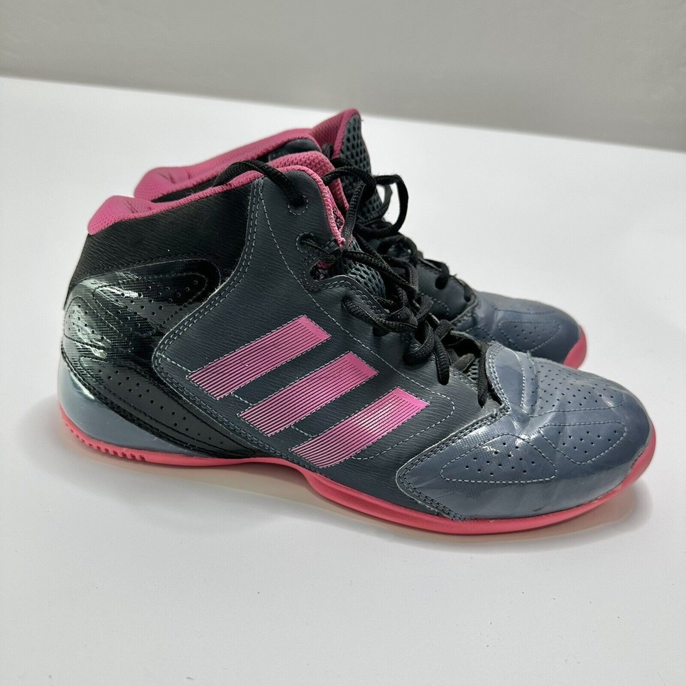 ADIDAS ART Womens Size 8.5 Gray Pink Black Mid Top Athletic Sneakers Shoes